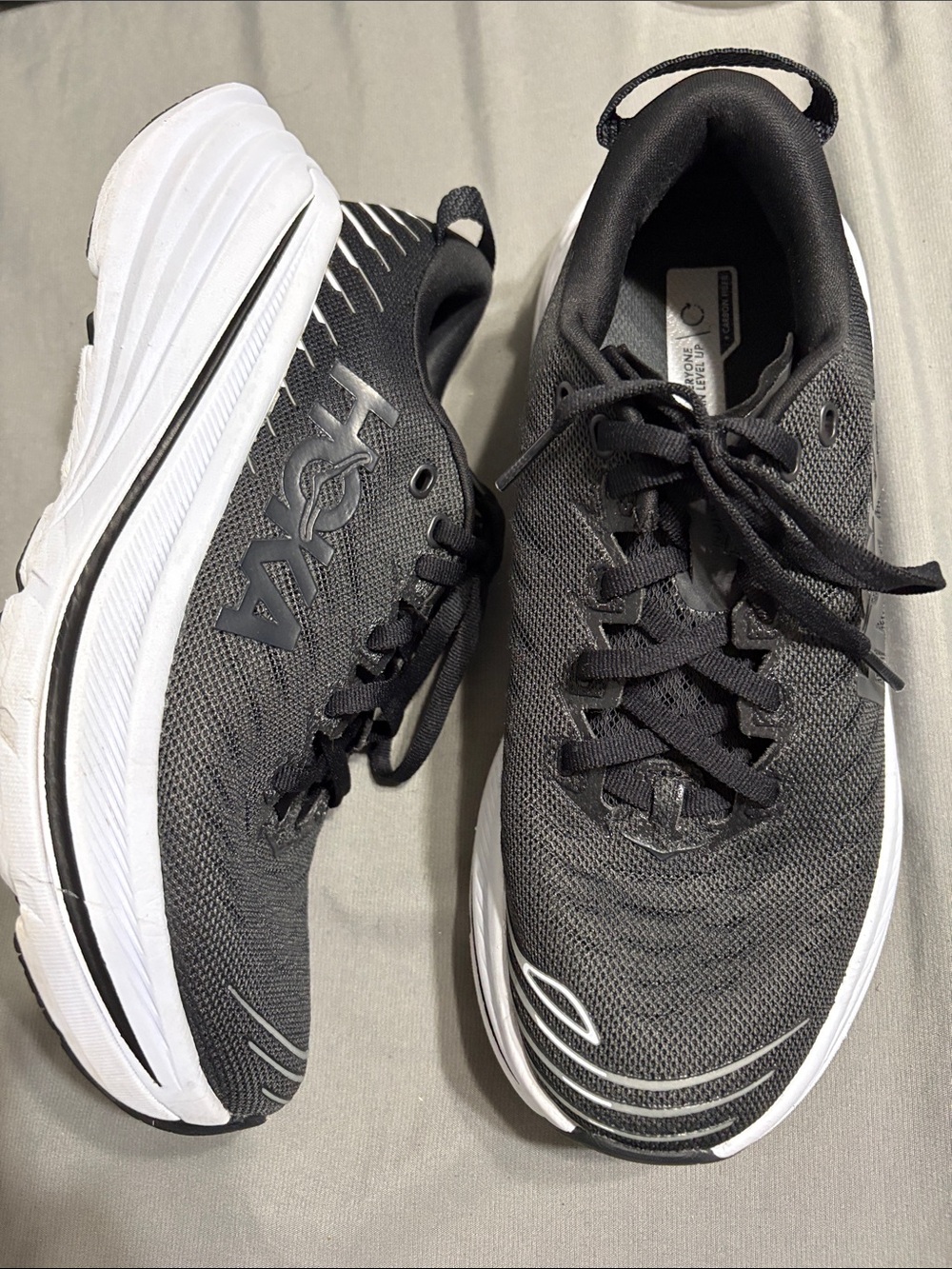 Hoka Bondi x Women Black and White Athletic Running Shoes